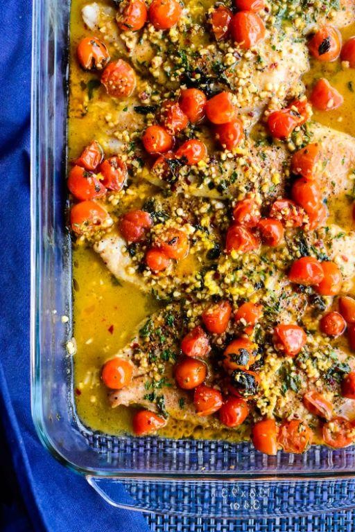 Frozen Flounder with Tomato Basil Sauce