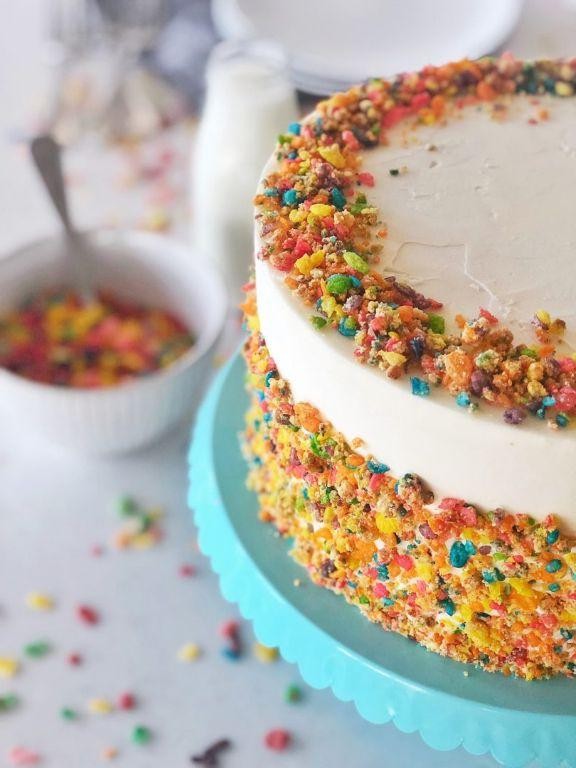 Fruity Pebbles Cake with Buttercream Frosting