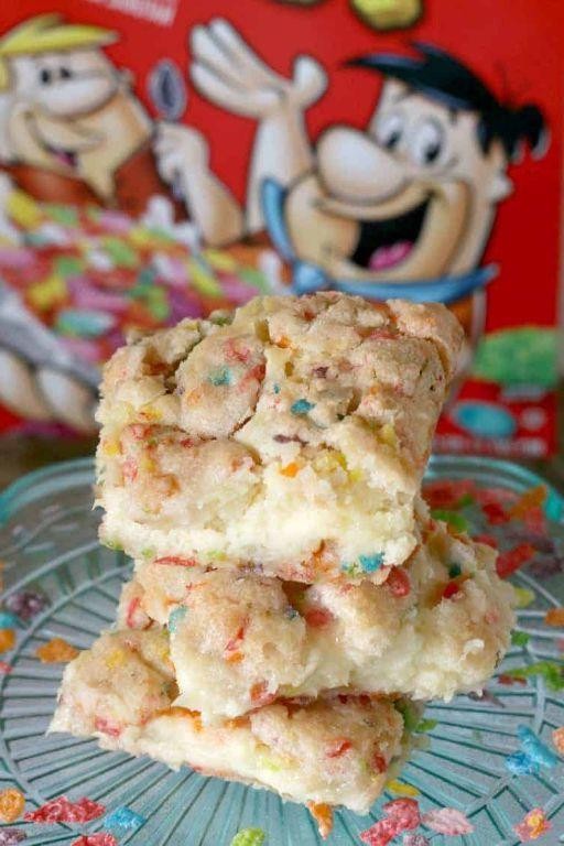 Fruity Pebbles Cheesecake Bars
