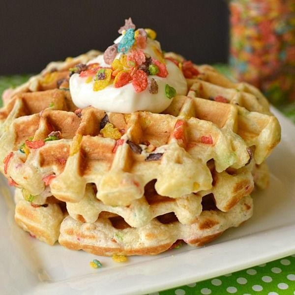 Fruity Pebbles Crispy Waffles