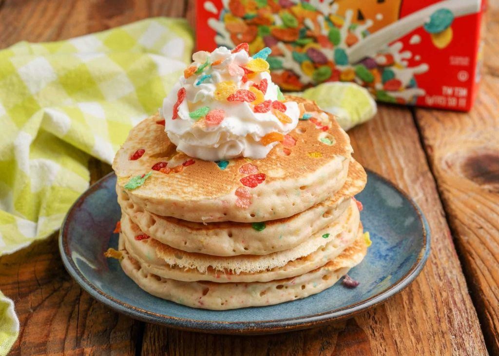 Fruity Pebbles Pancake Stack
