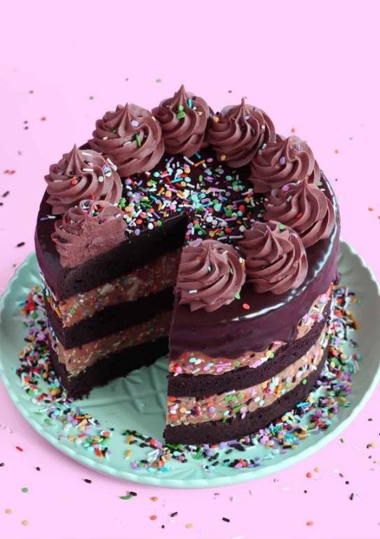 Funfetti Cookie Dough Brownies