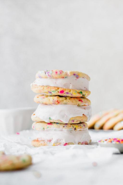 Funfetti Cookie Ice Cream Sandwiches