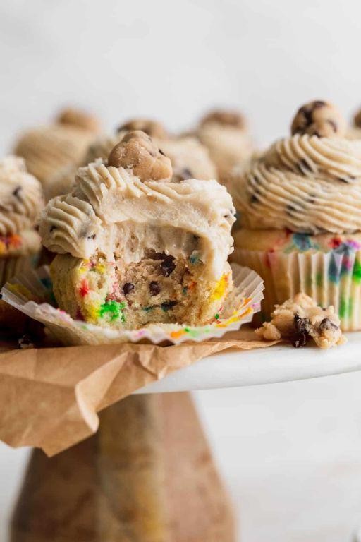 Funfetti Cookie Stuffed Cupcakes