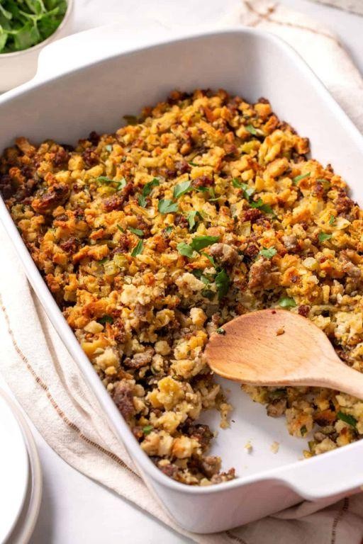 Garden Vegetable and Sausage Stove Top Stuffing