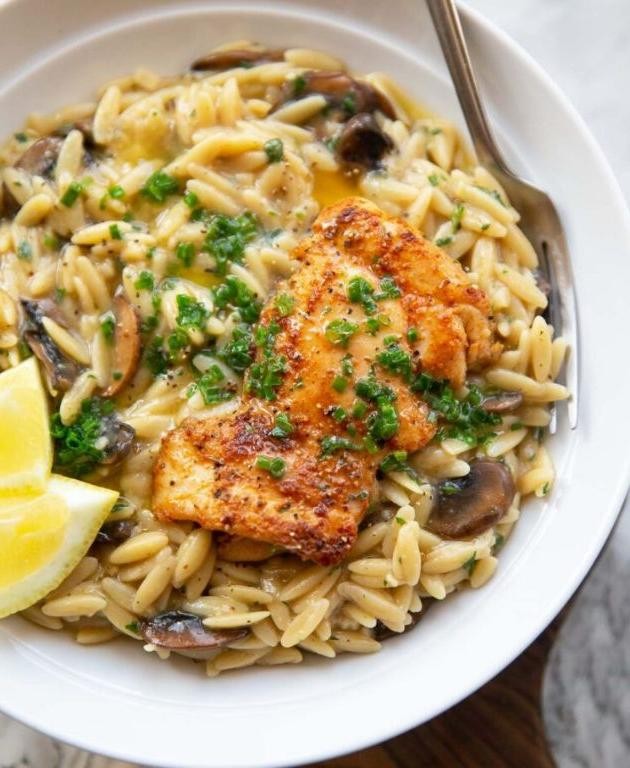 Garlic Butter Chicken and Egg Risotto