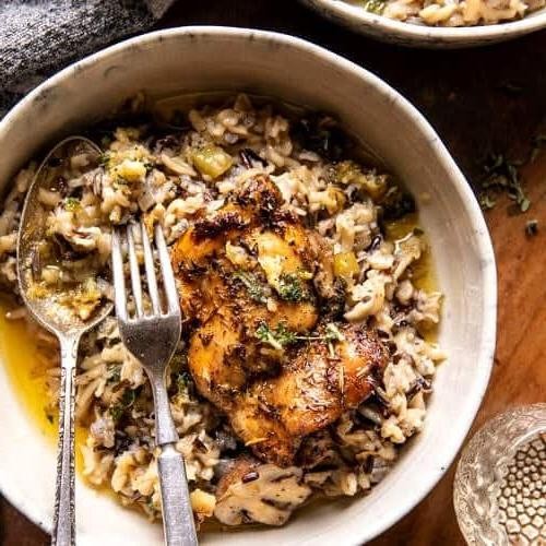 Garlic Butter Chicken with Wild Rice