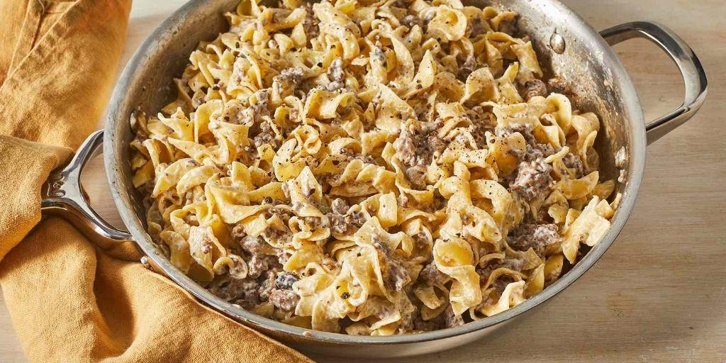 Garlic Butter Ground Beef Stroganoff