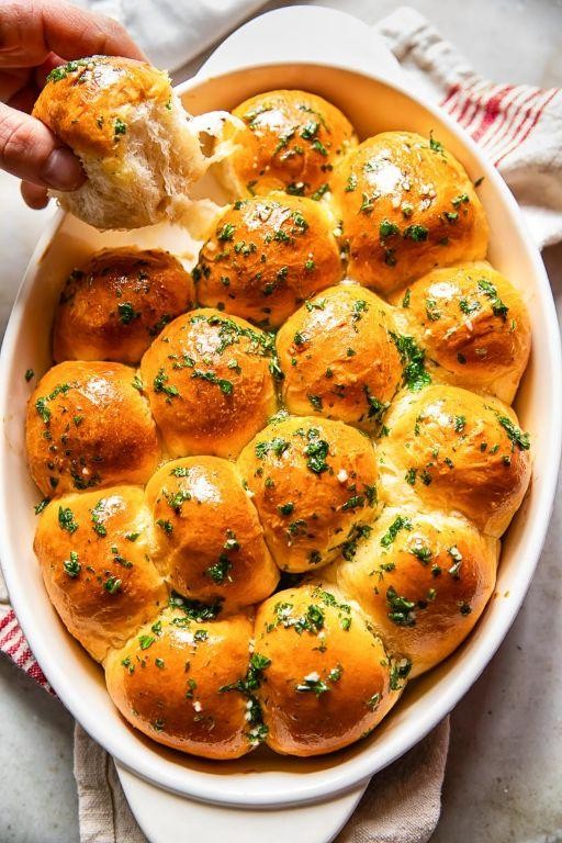 Garlic Butter Herb Twist Buns