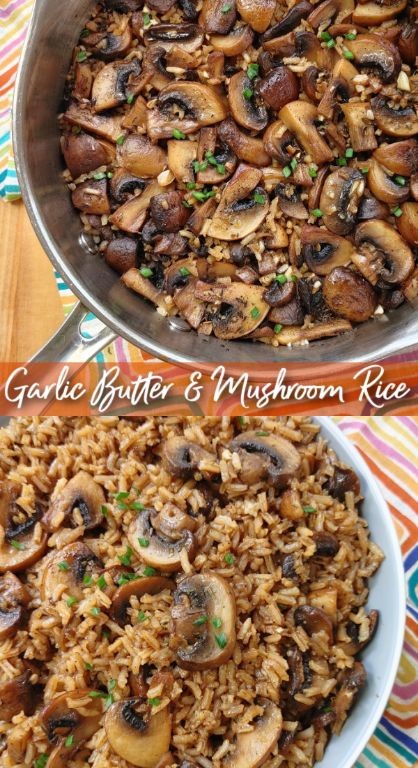 Garlic Butter Rice with Corn and Mushrooms