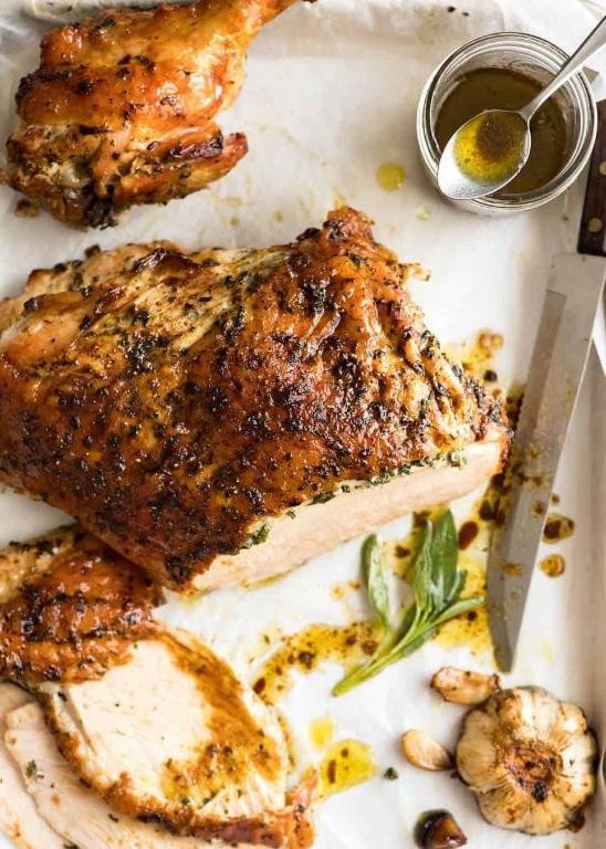 Garlic Butter Roasted Turkey Breast