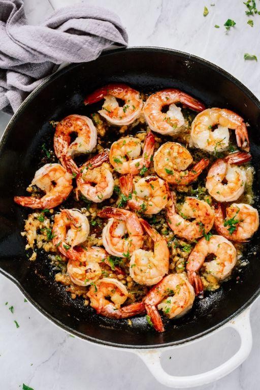 Garlic Butter Shrimp and Fish Skillet