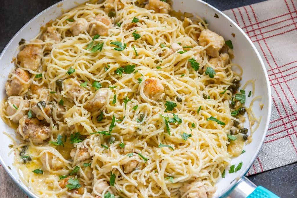 Garlic Chicken Scampi with Angel Hair Pasta