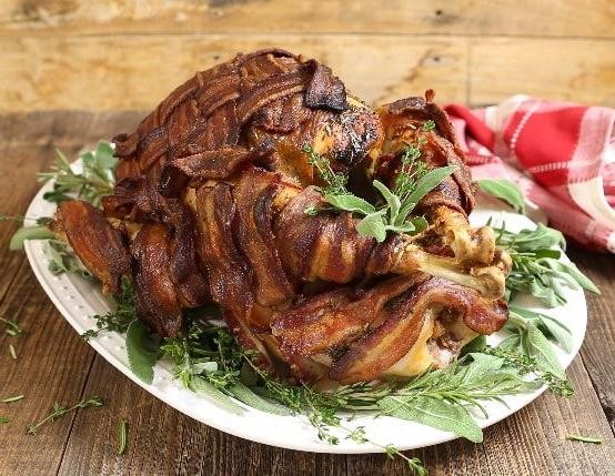 Garlic Herb Bacon-Wrapped Turkey Fillets