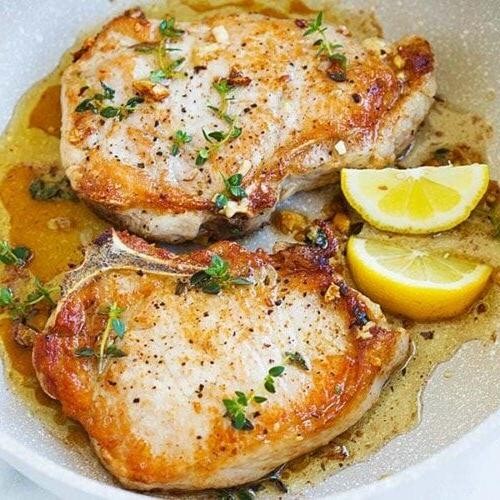 Garlic Herb Butter BBQ Pork Chops