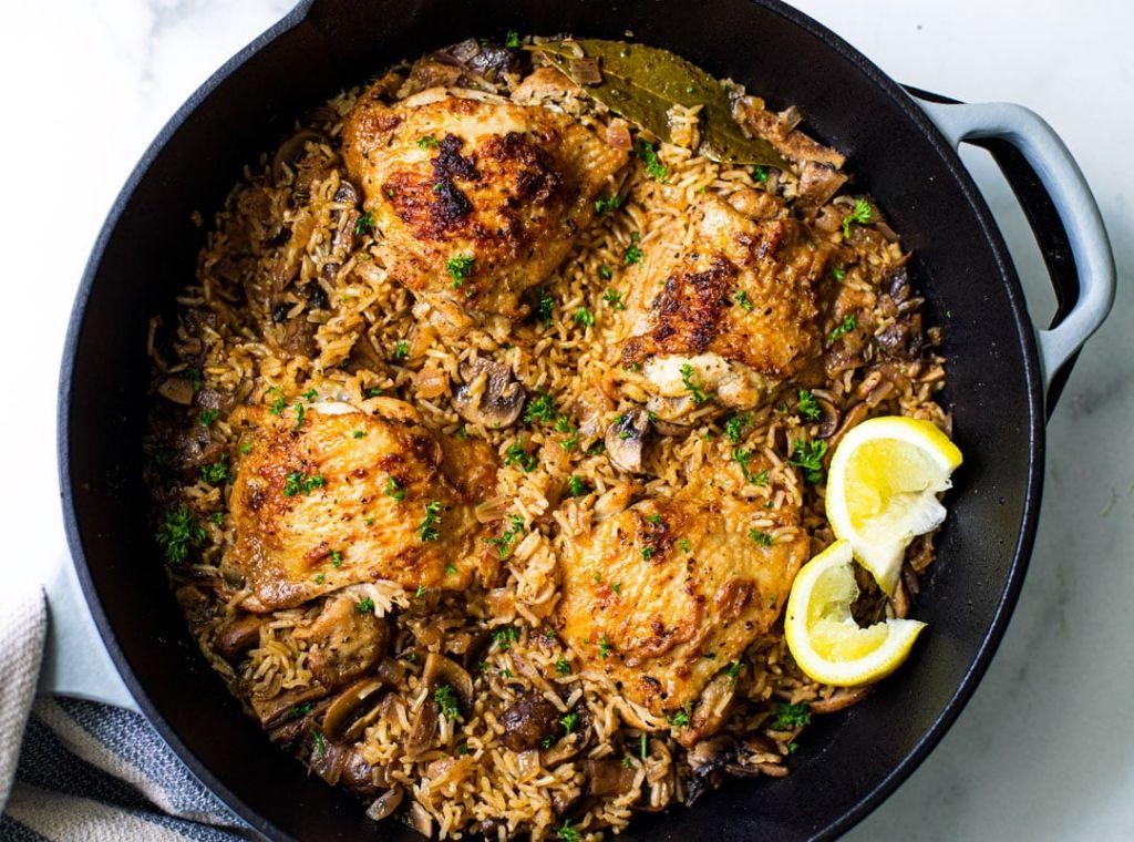 Garlic Herb Chicken Rice Platter