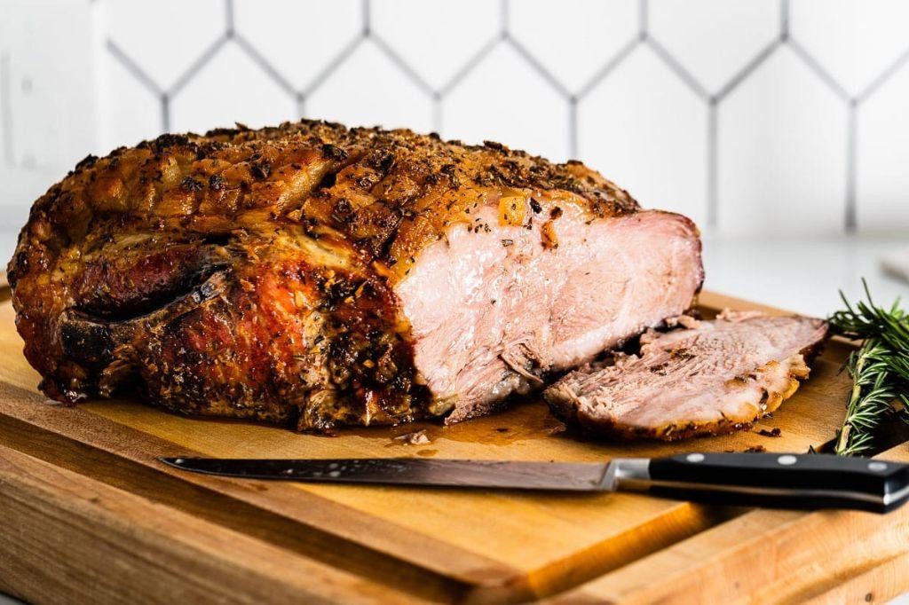 Garlic Herb Crusted Smoked Pork Shoulder