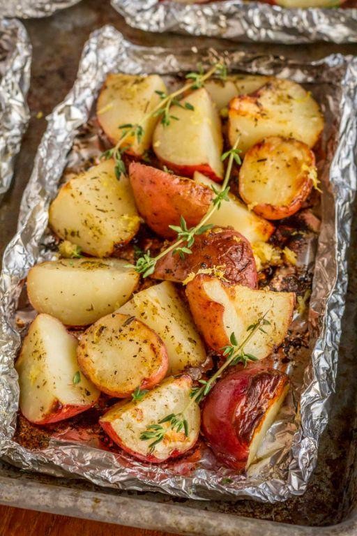 Garlic Herb Grilled Foil Potatoes