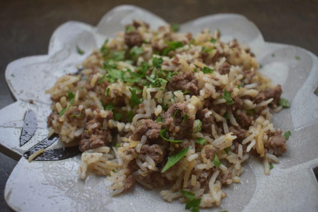 Garlic Herb Hamburger Rice Pilaf
