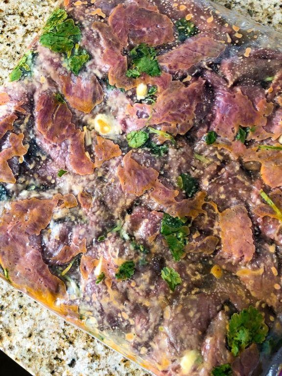 Garlic Herb London Broil Fajitas