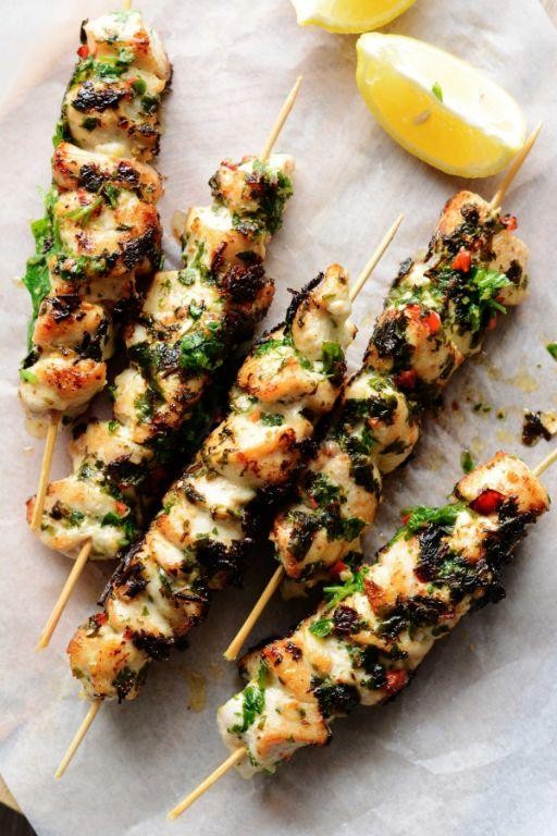 Garlic Herb Marinated Chicken Skewers