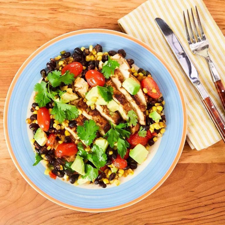 Garlic Lime Chicken with Black Bean and Corn Salsa