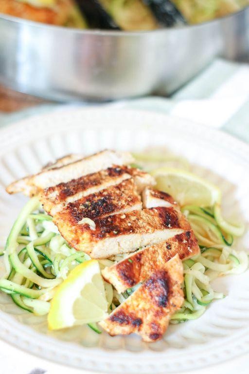 Garlic Lime Grilled Chicken with Zucchini Noodles