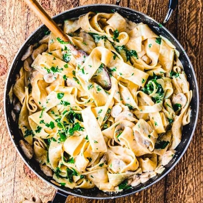 Garlic Mushroom Fettuccine