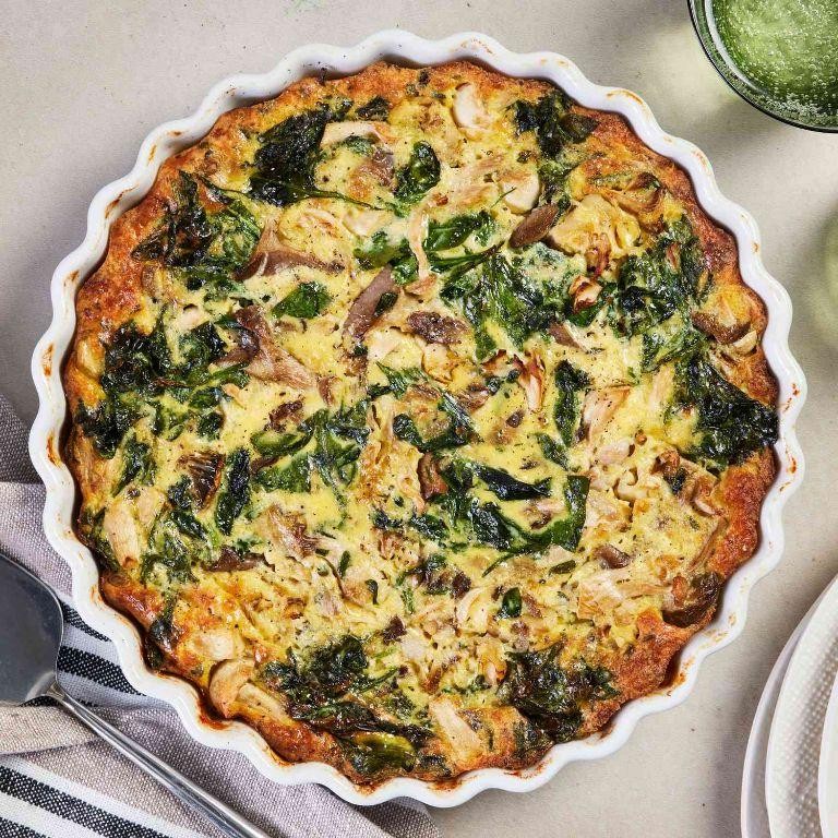 Garlic Mushroom and Spinach Quiche