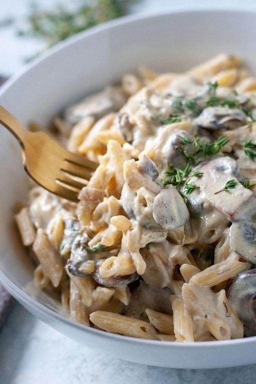 Garlic Mushroom and Tofu Protein Pasta