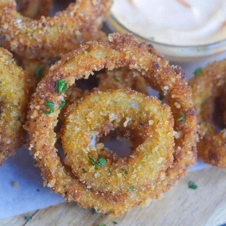 Garlic Parmesan Battered Onion Rings