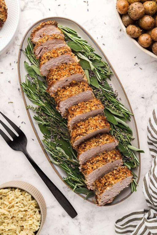 Garlic Parmesan Breaded Pork Tenderloin