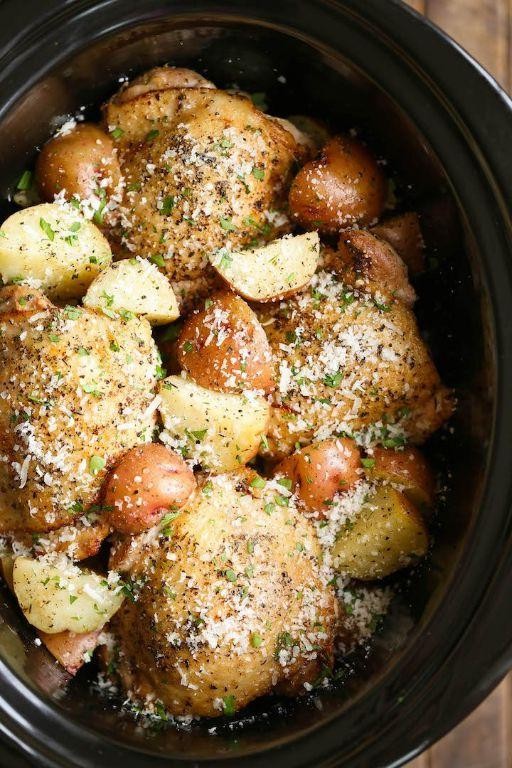 Garlic Parmesan Crockpot Chicken Tenderloins