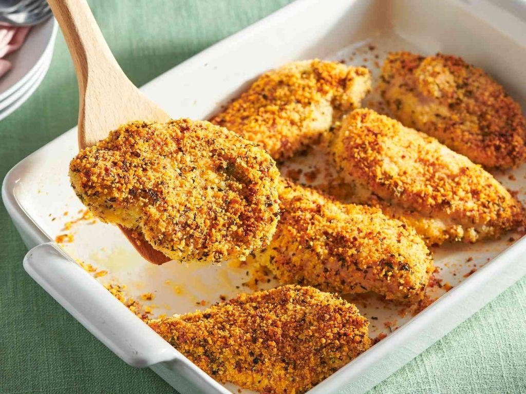 Garlic Parmesan Crusted Chicken Bake