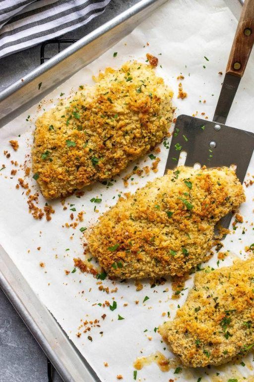 Garlic Parmesan Crusted Chicken Breasts