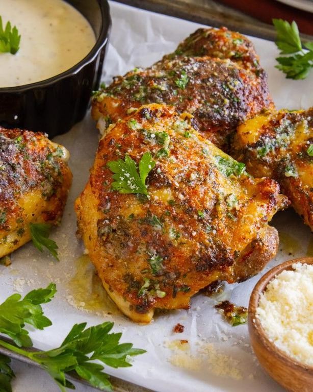 Garlic Parmesan Grilled Chicken Thighs