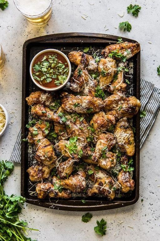 Garlic Parmesan Grilled Chicken Wings