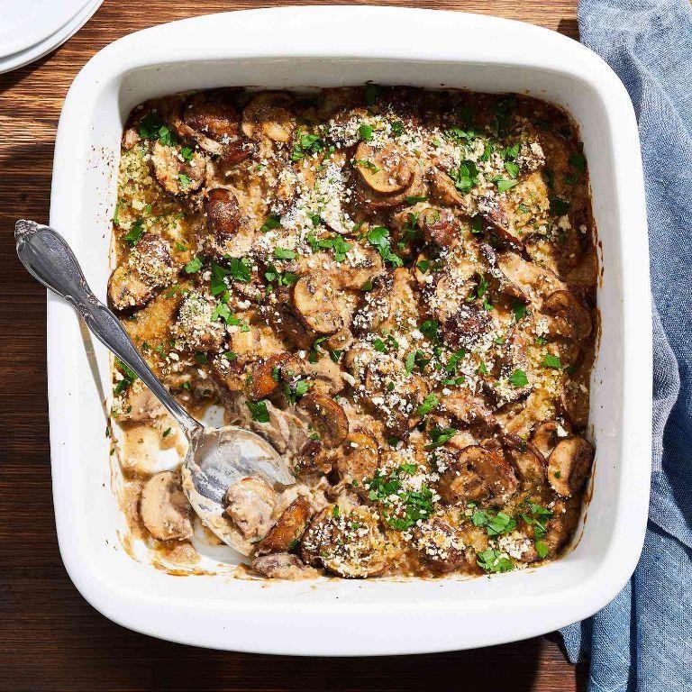 Garlic Parmesan Mushroom Casserole
