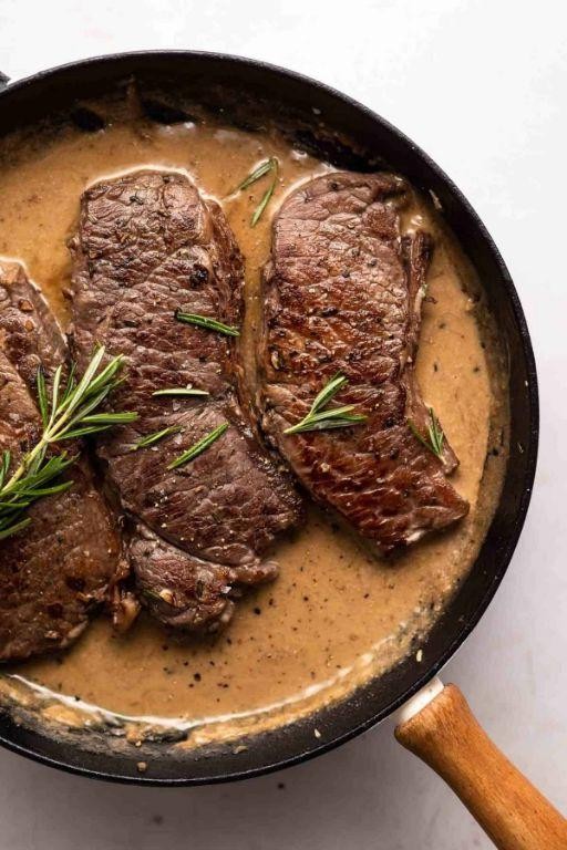 Garlic Rosemary Crock Pot Steaks