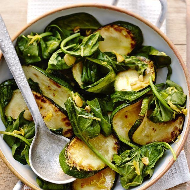 Garlic Sautéed Spinach and Zucchini