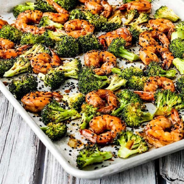 Garlic Shrimp and Broccoli Sheet Pan Supper