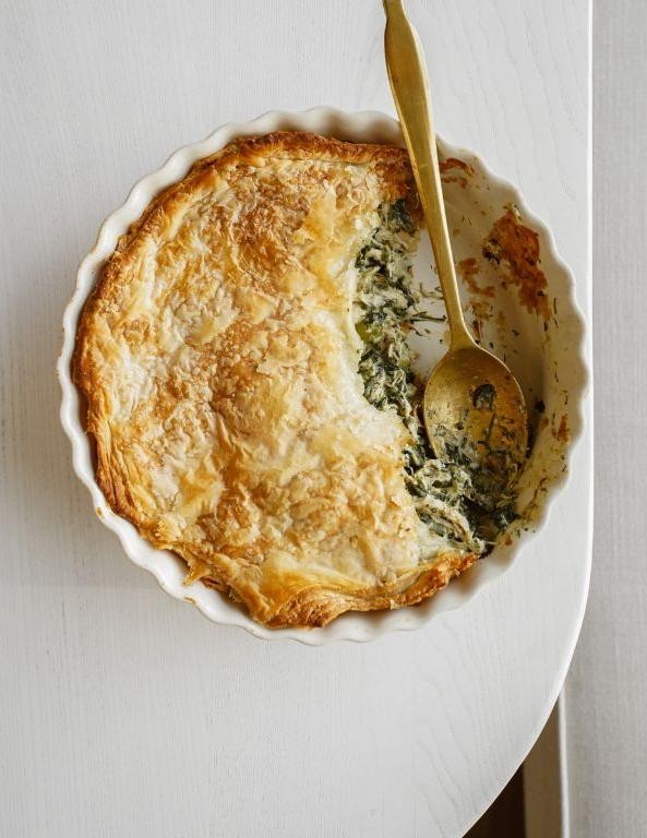 Garlic Spinach and Chicken Pot Pie