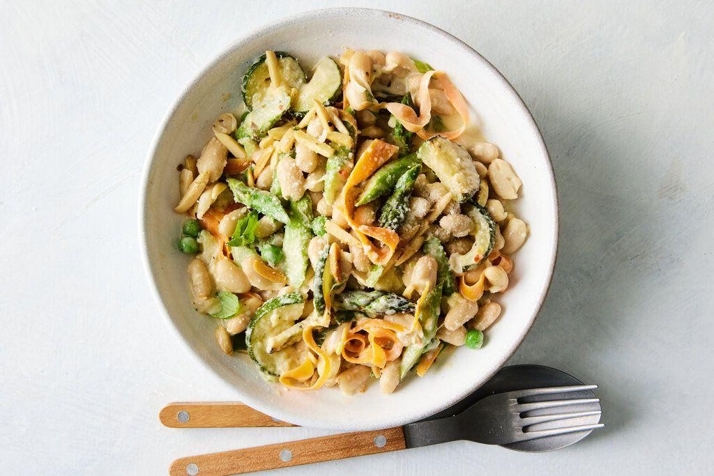 Garlic White Bean Penne Primavera