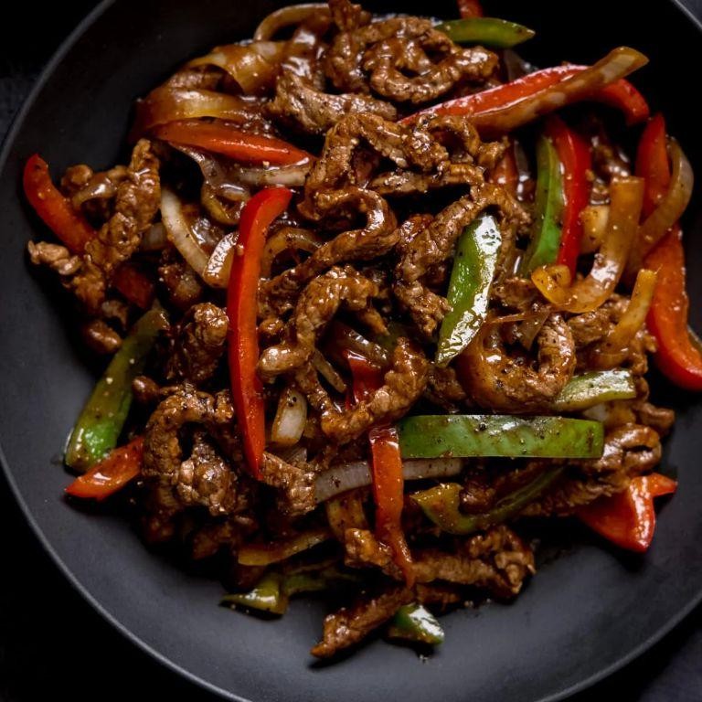 Garlic and Black Pepper Beef Strips