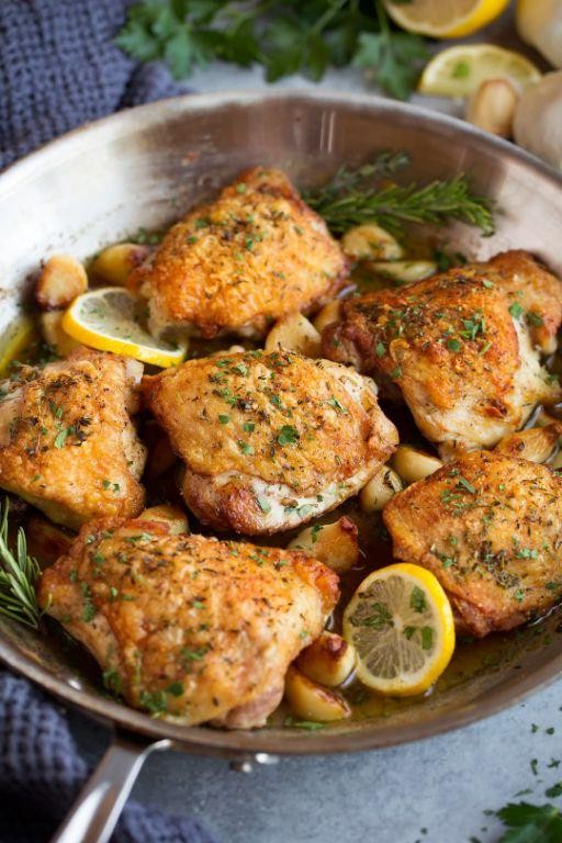 Garlic and Herb Roasted Chicken Thighs