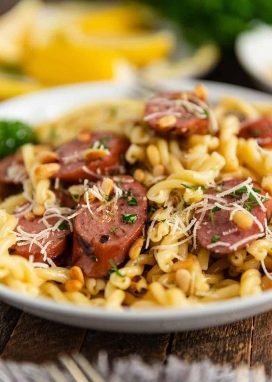 Garlic and Herb Smoked Sausage Pasta