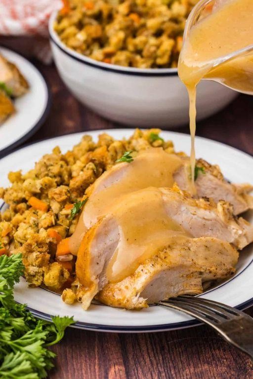 Garlic and Parmesan Turkey Stuffing in the Crockpot