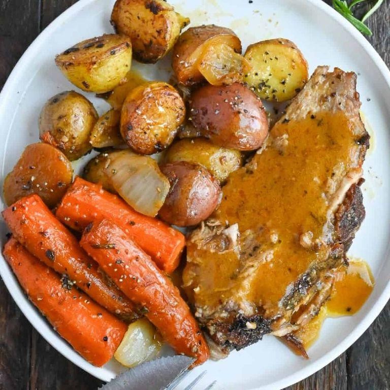 Garlic and Rosemary Boston Butt with Potatoes
