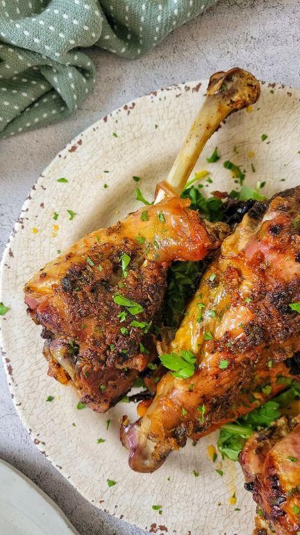 Garlic and Sage Smoked Turkey Drumsticks