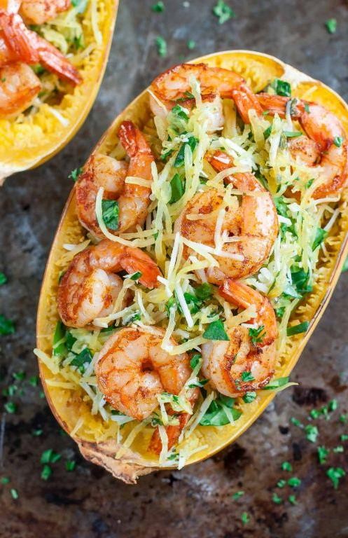 Garlic-Parmesan Pesto Spaghetti Squash